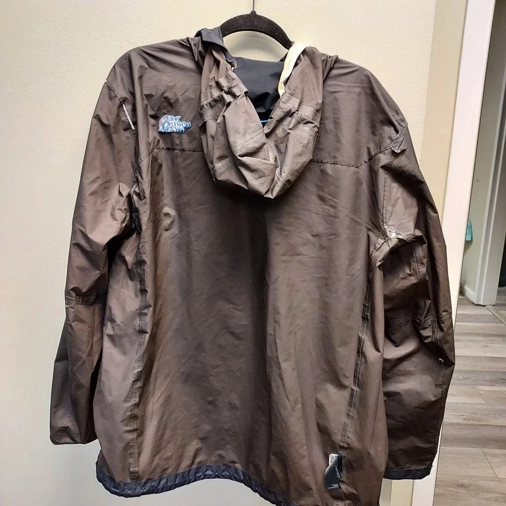 The North Face Gore-Tex Rain Jacket Mens XL Black Blue Hooded Waterproof Shell
